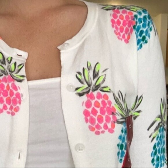 Merona Pineapple Print Button Front Cardigan Size Medium - Picture 2 of 12